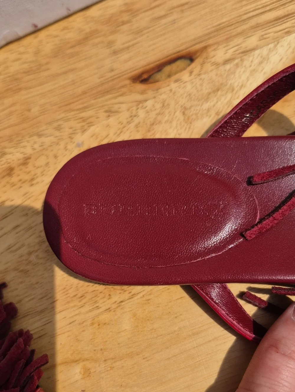 Burberry Justine Size 35 (girls 3) Dark Plum Pink Suede Sandals - New